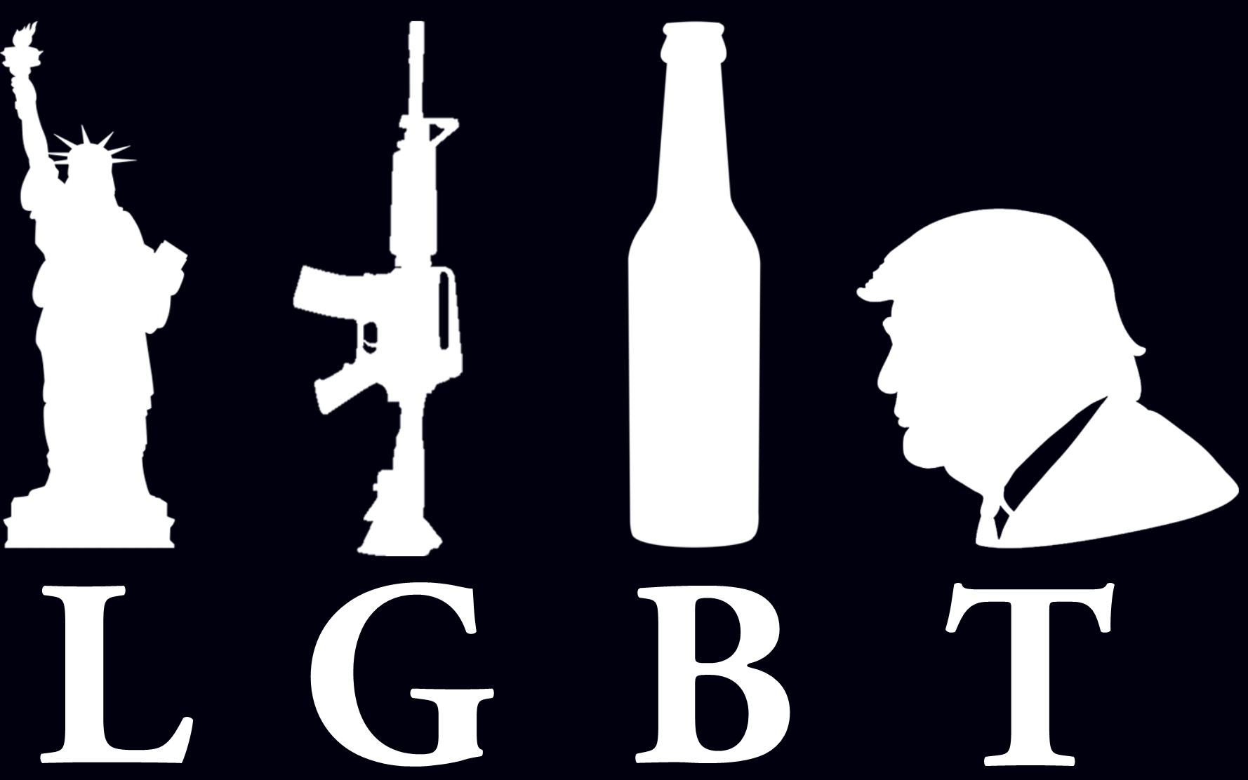 LGBT - Liberty Guns Beer Trump - 6.158"x3.642" Vinyl Decal