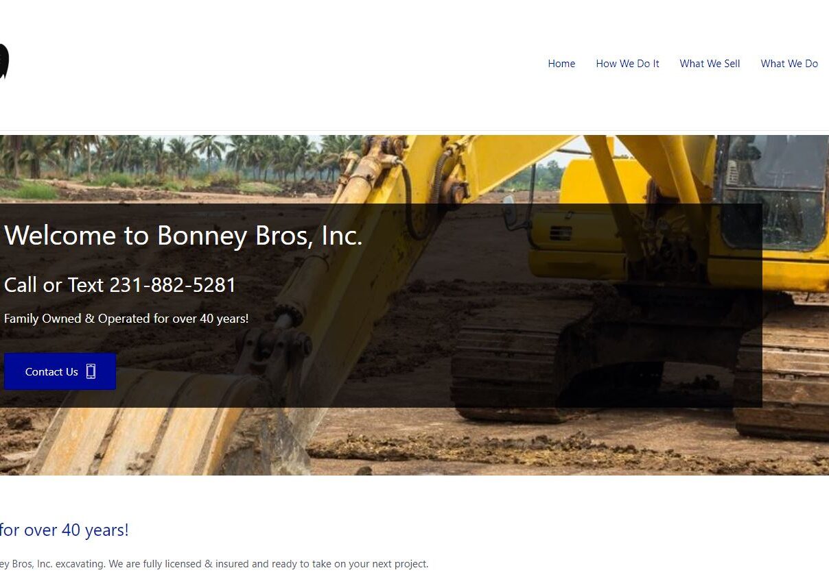 Bonney Bros Excavating Website