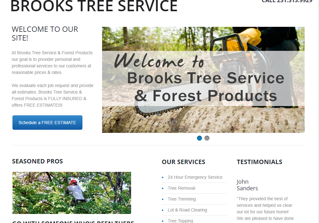 brooks tree service screen shot